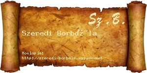 Szeredi Borbála névjegykártya